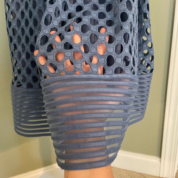 Lane Bryant Crochet Lace Overlay Dress Lined Classic A Line Blue Women's Plus 18 - Picture 10 of 14